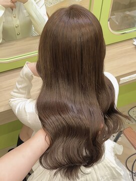 イオエ 西梅田(ioe) ブリーチなしカラー/髪質改善/ミルクティーベージュ/小顔ヘア