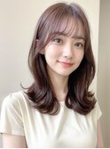 韓国レイヤー/ミディアムレイヤー/ココアブラウン/小顔ヘアp志木