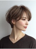 白髪ぼかしハイライト大人ショート