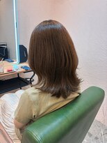スーリール 福岡別府店(Sourire) ラベンダーベージュ レイヤーカット ミディアム 20代30代