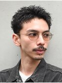 メンズパーマルーズパーマシャドウパーマッシュウルフゆるめ