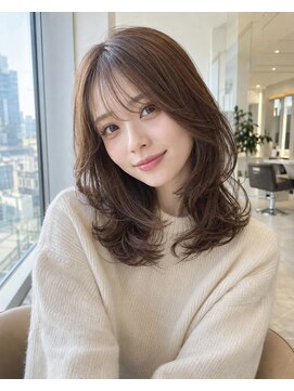 フレイムス ヘアアンドリラックス 大宮東口店(Frames) ミディアムレイヤー20代30代40代前髪あり前髪なし面長丸顔大宮