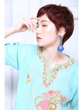 無垢(muku) 大人可愛い小顔チェリーブラウン赤髪短め前髪A1