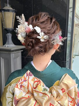 ピエスヘア(PIE'CE HAIR) 静岡/清水 成人式ヘア ゆるふわシニヨン 前撮りヘア