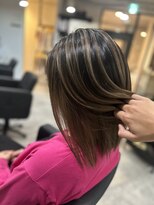 ラフ 難波店(LAFF) #黒髪#ボブルフ#ネビージュ#小顔#ワンレン