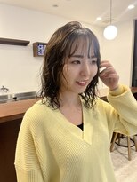 ビーヒアナウ 野々市市役所前店(BE HERE NOW N゜04) medium perm × dark olive