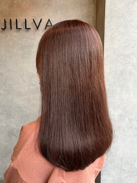 ナンバー ジルバ 立川(N° jillva) 丸型卵形切りっぱなしボブエアリーロング美髪ピンクブラウン立川