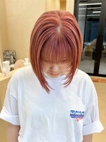 スニュウ(snuw)&nbsp;【snuw_hotaru】ブリーチカラーピンクカラーオレンジカラーボブ