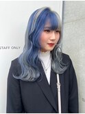 デザインカラー シルバーカラー ブルーカラー ケアブリーチ