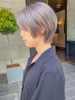 レフ(LEF)&nbsp;ケアブリーチ/ホワイトグレージュ/ハンサムショート/ひし形/艶髪