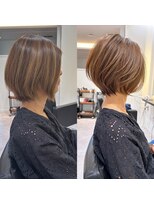 バンプ ギンザ(BUMP GINZA)&nbsp;30代40代50代ショート白髪ぼかし白髪染め面長似合う髪型【松原】