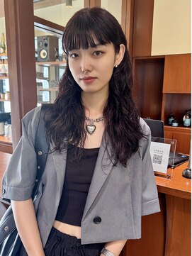 ニーム 栄(nimes) オン眉ロング×カシスレッド