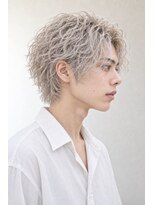 アーダーヘアサロン 森田店(ADER HAIR SALON)&nbsp;センターパートのパーマショート×アッシュベージュ