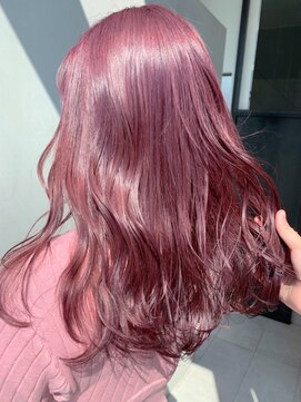 アルバム 銀座(ALBUM GINZA) レッドピンクロング_フリンジウェーブセシルカット_ba302413