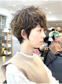 ショートパーマ/ハイライト/簡単スタイリング