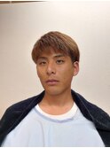 小顔補正立体カット シナモンベージュカラー ツーブロ フェード