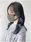 インナーカラーネイビーブルー_大人ガーリープリカール_ba441171