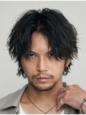 渋谷波巻きパーマニュアンスパーマメンズカットセンターパート
