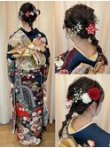 ポニーテール編み込みアレンジ
