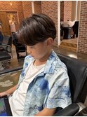 メンズウェーブヘアメンズアッシュカラースパイラルパーマ