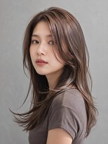 トリニティ(trinity)&nbsp;髪質改善カラー グレージュ フェミニンロング　レイヤーカット
