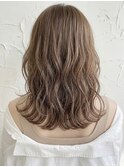 シースルーバングゆるふわウェーブパーマ小顔クラゲヘア20代A31