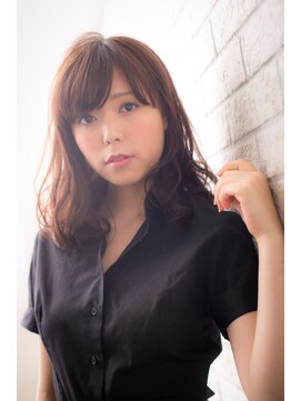 エルデ ナインズ ヘアー スタンド 川口店(elde 9's HAIR STAND) 27モーブカラーのワイドバングで大人かわいいくびれミディ 川口