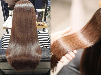 エウレカ バイ アイノア 白楽(EUREKA by AInoa)の写真/髪質改善でいつも触っていたくなるようなツヤ髪へ…。縮毛矯正の傷みは適切なホームケアが必須！