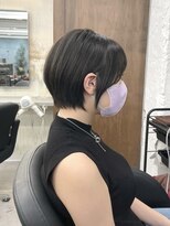 エイト プラット 渋谷2号店(EIGHT plat)&nbsp;大人可愛い黒髪前下がりショートボブ20代30代40代 4/7