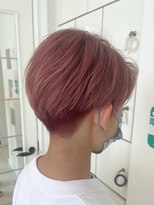 アブニールドール 大山台店&nbsp;【ブリーチあり】ハンサムショート×コーラルピンク