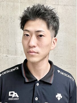 ヨシザワインク ハコザキ 水天宮前 日本橋人形町(YOSHIZAWA Inc.HAKOZAKI) アッパーショートツーブロック/無造作/黒髪/くせ毛/骨格補正/眉