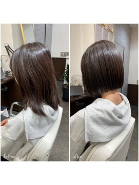 ムーブ(Moob) 襟足スッキリ切りっぱなしボブ【別府】