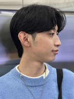 ニュアンスパーマツーブロックメンズマッシュパーマメンズカット