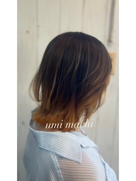 ウミマチ(umi machi) umi machi  ワンメイクバレイヤージュ（ウルフヘア）2024/8/30
