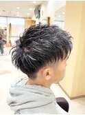メンズツーブロックマッシュショート