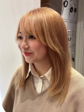 ヘアリゾート粋 新宿三丁目本店 ブリーチカラー/ブロンドベージュ/顔まわりレイヤー