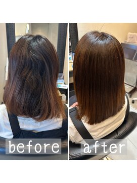 グロス(gloss) 【箕面豊中池田】髪質改善縮毛矯正ビフォーアフター
