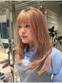 天神大名顔周りレイヤーカットミディアムボダブルカラー今泉