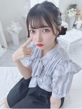 リルミー ミュエナ 大須 矢場町(Lilme myuena) 可愛い流し前髪×お団子ツインアレンジ *Lilme ひめの*