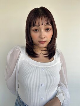 カバーヘア ブリス 戸田公園西口店(COVER HAIR bliss) 透け感ぱっつんバングシャギーカットミディp1戸田公園20代30代