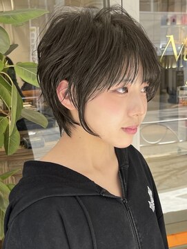 ◎大人ガーリーチョコレート小顔カット外ハネボブケアカラースパ