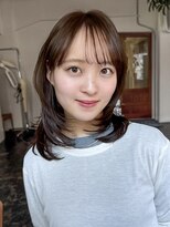 ガーランドギンザ(Garland Ginza)&nbsp;ミディアムレイヤーグレージュカラーシースルーバング