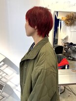 アンダーカレント(undercurrent)&nbsp;ブリーチなし　レッドカラー　ワインレッド　ショートレイヤー