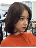 ディフィーノ 赤坂(DIFINO)&nbsp;大人かわいいレイヤーボブ　顔まわりカット　ダークブラウン