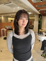 サードショップ 梅田茶屋町店(THIRD SHOP)&nbsp;ミディアムレイヤー×オリーブカラー