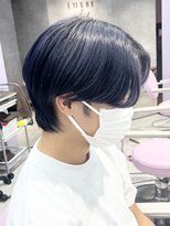 エル ヘアサロン なんば店(eL) メンズネイビー/ブリーチ1.5回~@AZUSA