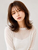 ヘアメイク アージュ 天神西通り店(HAIR MAKE age)&nbsp;大人可愛い ショコラブラウン くびれ セミディ シースルー