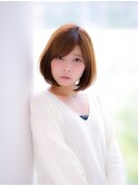 トリートメント×大人ボブ×ネイビーカラー