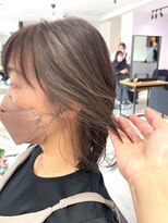 ラッキーヘア 加古川(Lucky Hair)&nbsp;ミディアムボブ×白髪ぼかしハイライト【カドワキ】