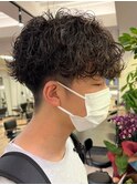 波巻きスパイラルパーマメンズマッシュツイストスパイラルパーマ